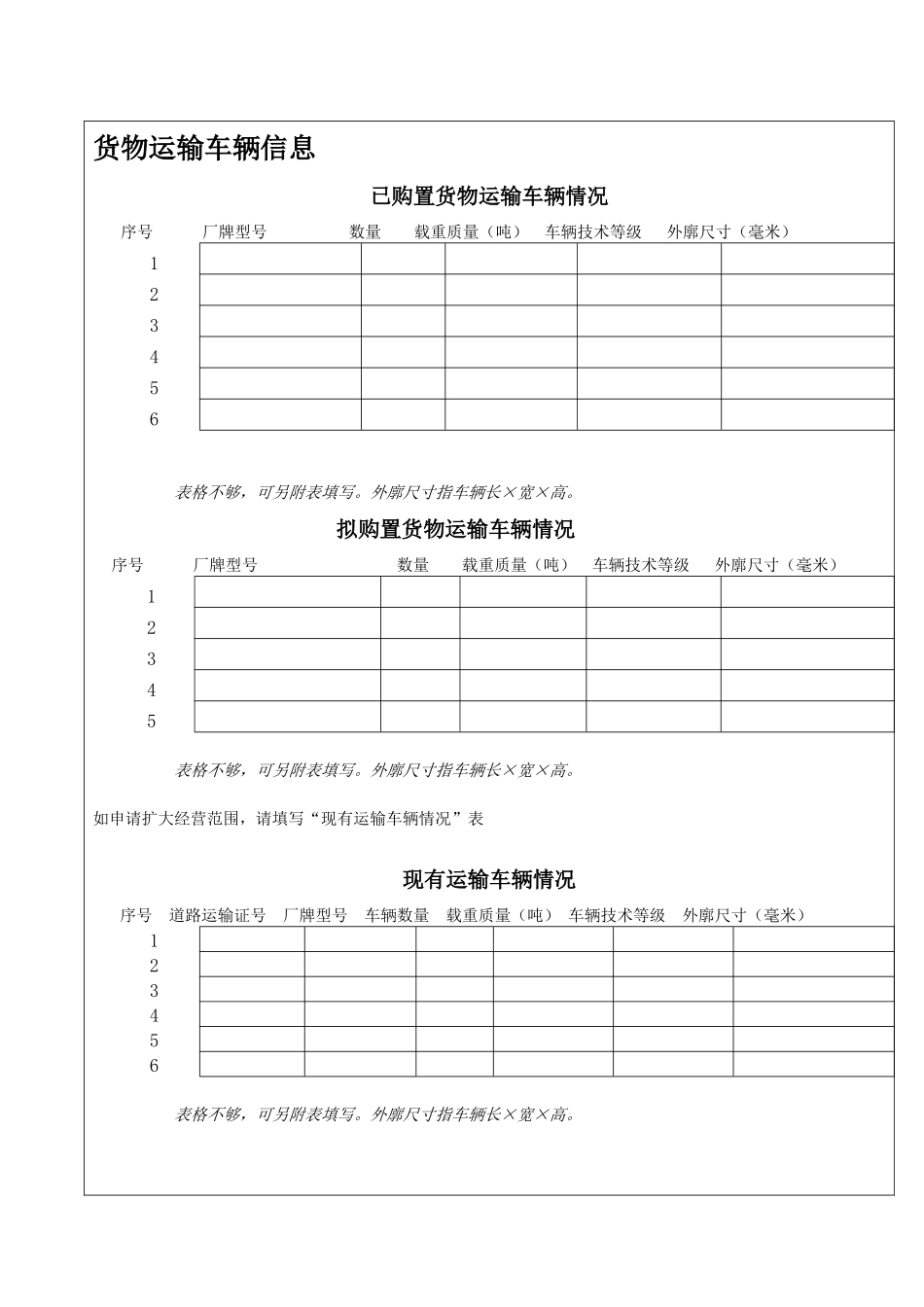 道路货物运输经营申请表_第3页