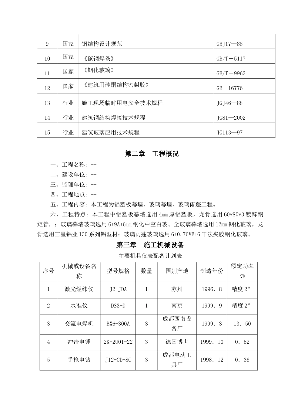 、玻璃雨蓬及轻钢工程施工组织设计_第3页