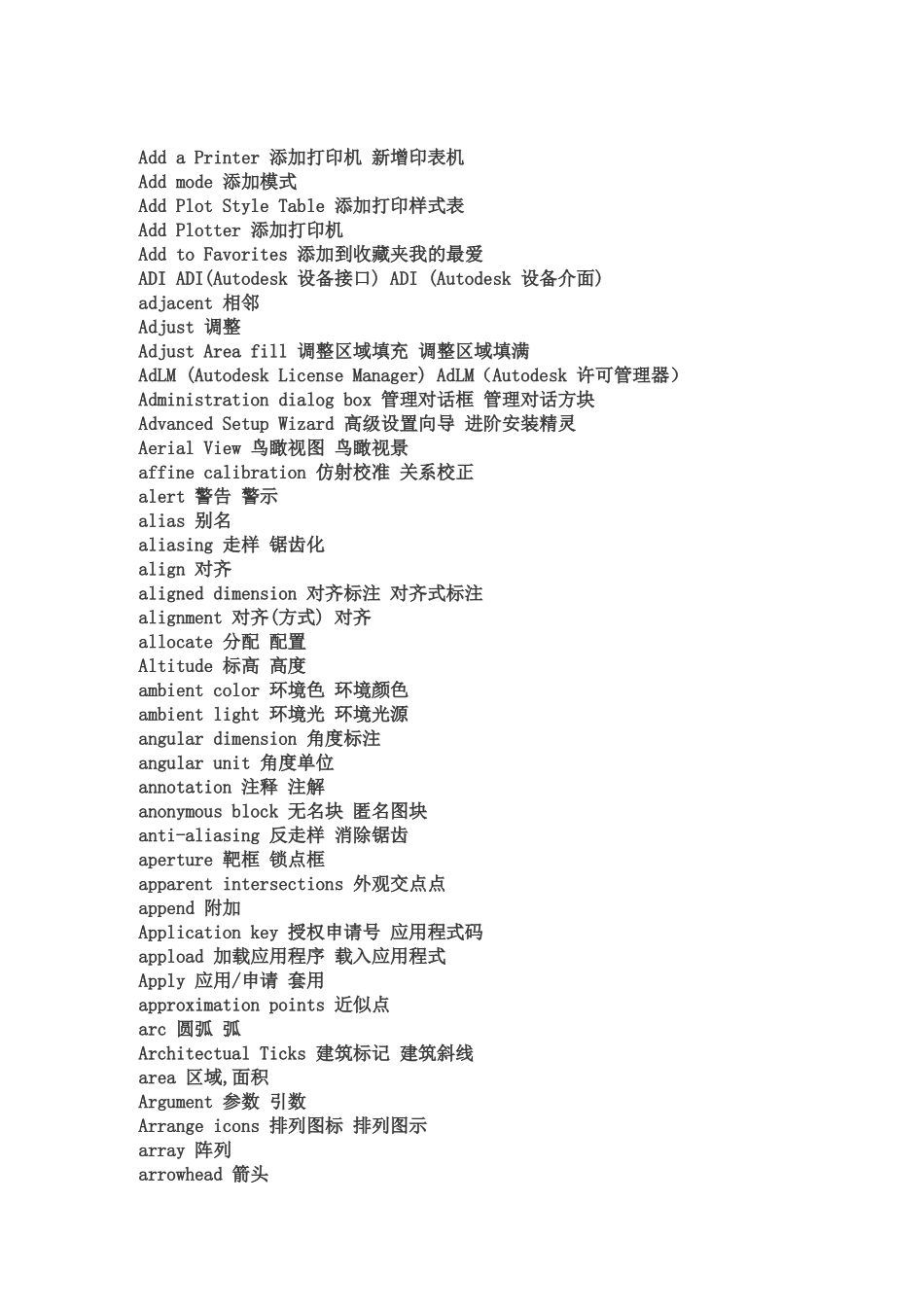 AutoCAD机械制图英语词汇大全_第2页