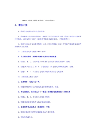LED显示屏单元板常见故障以及处理的办法