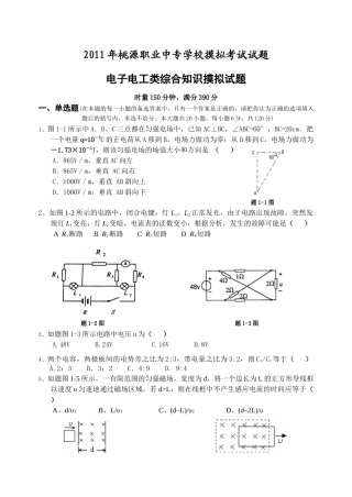 XXXX年电子类专业综合知识第一次模拟试题