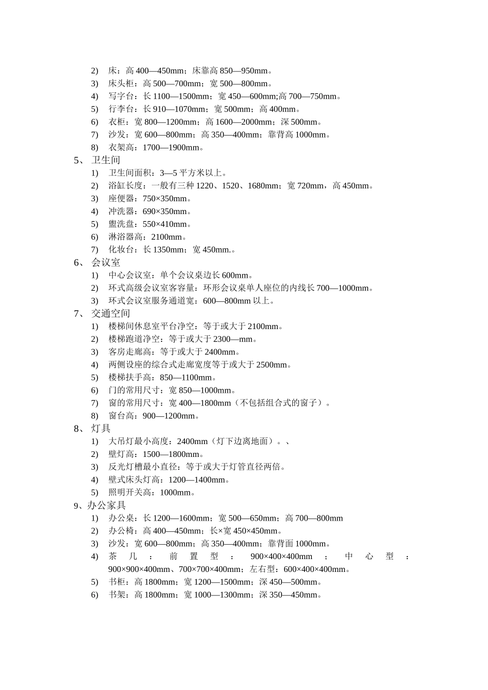 现代家具设计尺寸参考值_第3页