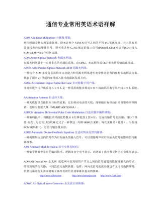 通信专业常用英语术语祥解