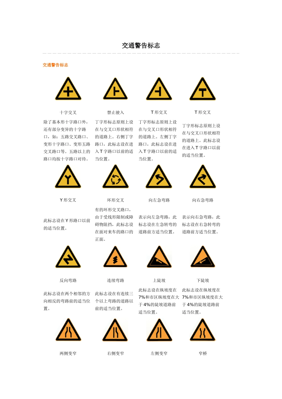 交通警告标志_第1页