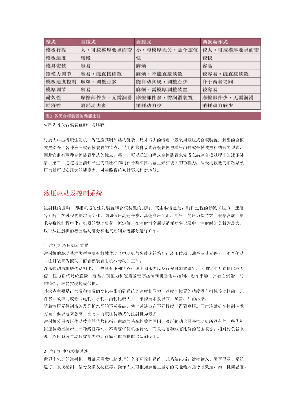 经过60多年的发展，橡胶注射机的技术已经成熟，具有结构紧凑、_第3页