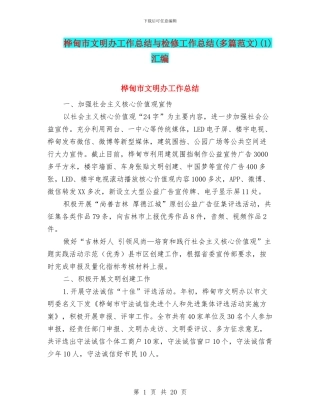 桦甸市文明办工作总结与检修工作总结(1)汇编