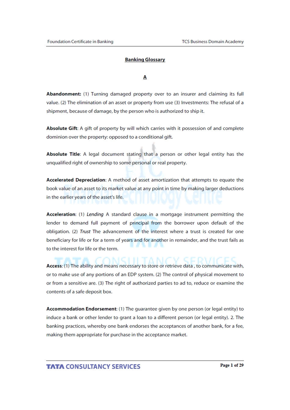 银行金融专用术语英英解释词汇表_V30_第1页