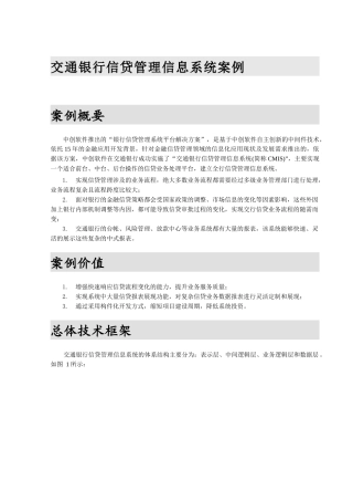 交通银行信贷管理信息系统案例