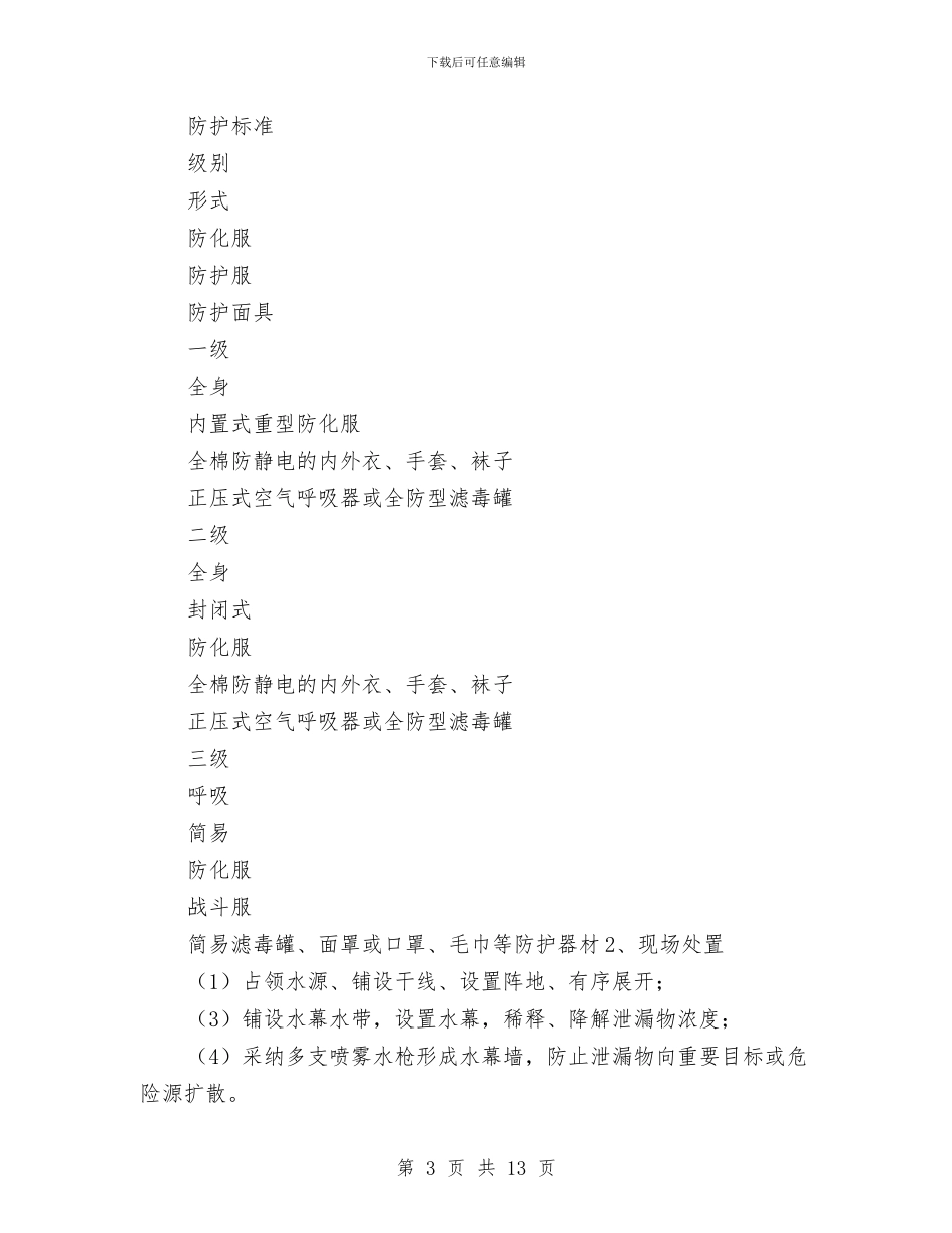 梭曼事故现场处置方案与梯平栏防腐工程施工方案汇编_第3页