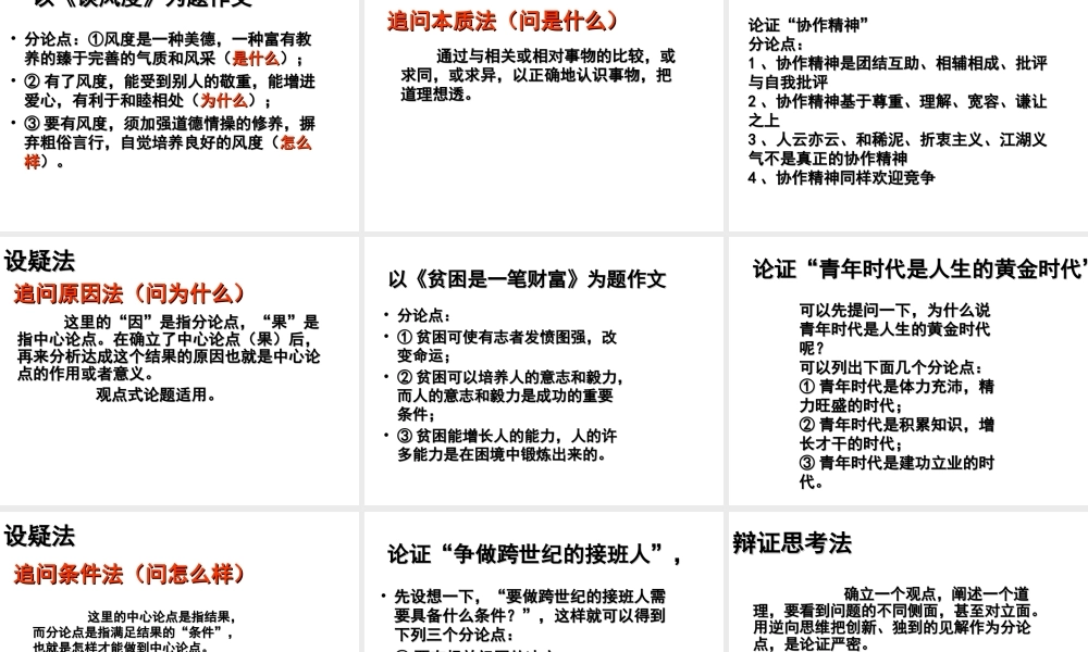 (新人教)议论文的写法