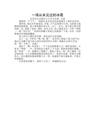 一场从未见过的冰雹白蕊