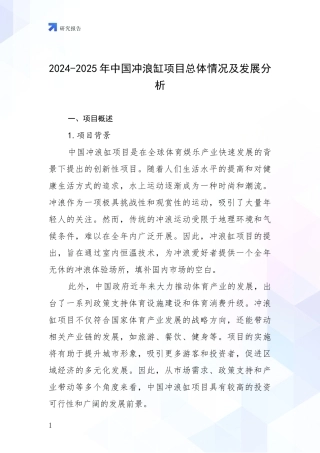 2024-2025年中国冲浪缸项目总体情况及发展分析