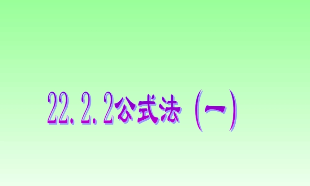 公式法一课件