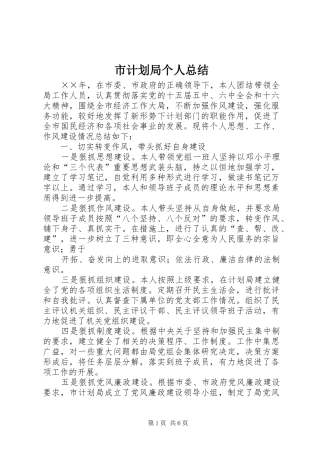 市计划局个人总结 