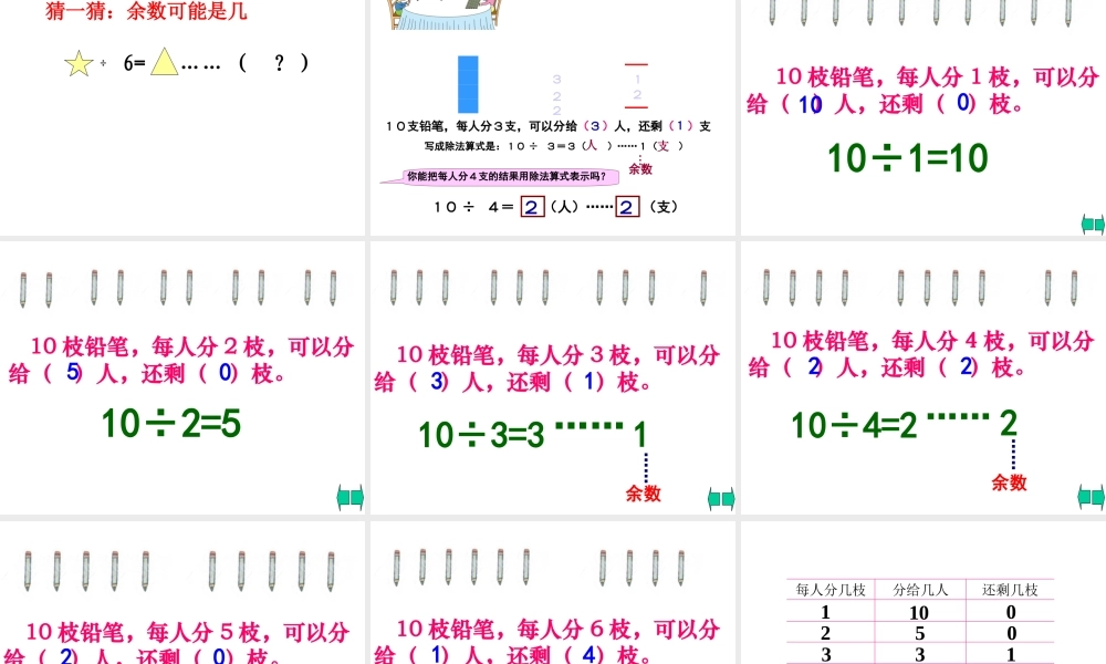 有余数的除法上课用