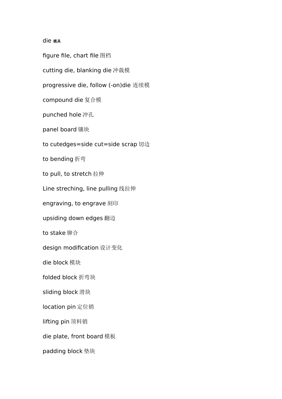 模具专业词汇中英文对照表_第1页