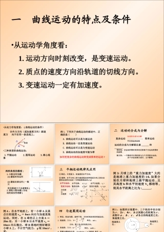 物理必修2曲线运动复习课(必须掌握经典题目)[1]