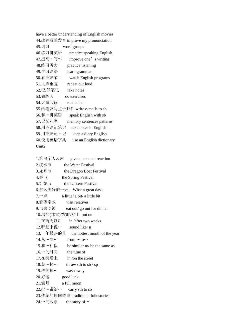 2014秋新人教版九年级课本参考词组_第2页