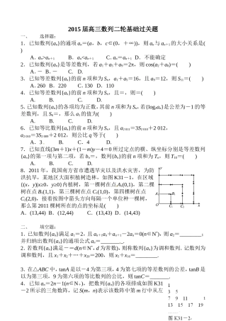 2015届高三数列基础过关题（学生版）