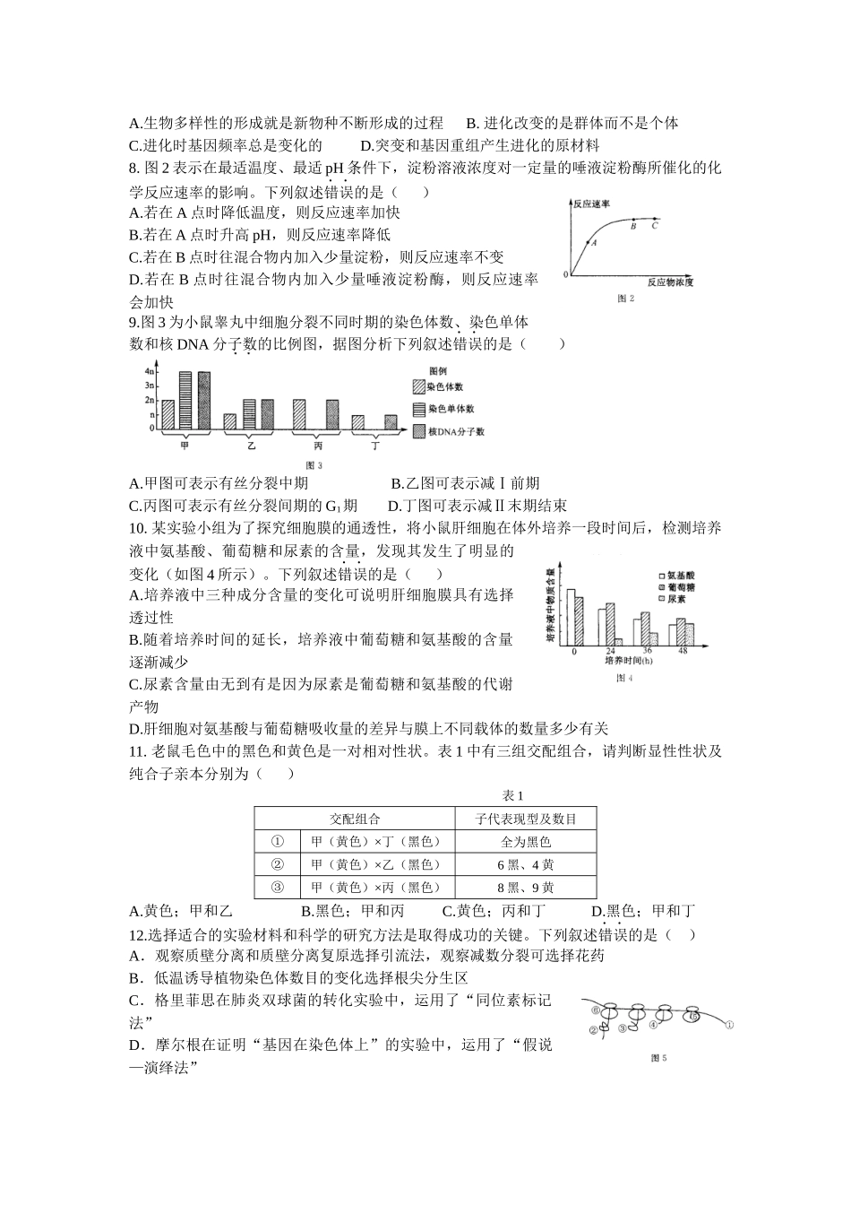XXXX年生物双基题(226定稿_第2页