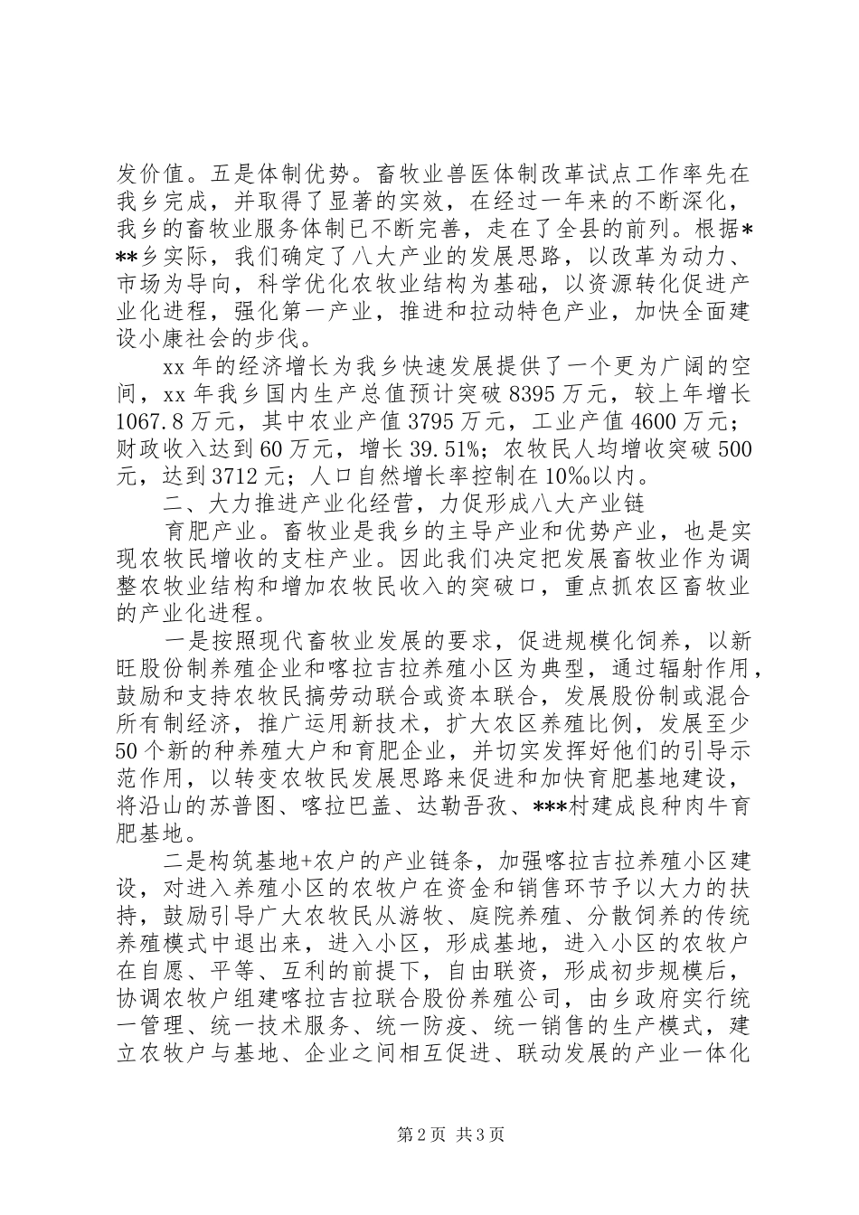 乡产业化工作规划 _第2页