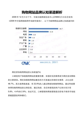 购物网站品牌认知渠道解析