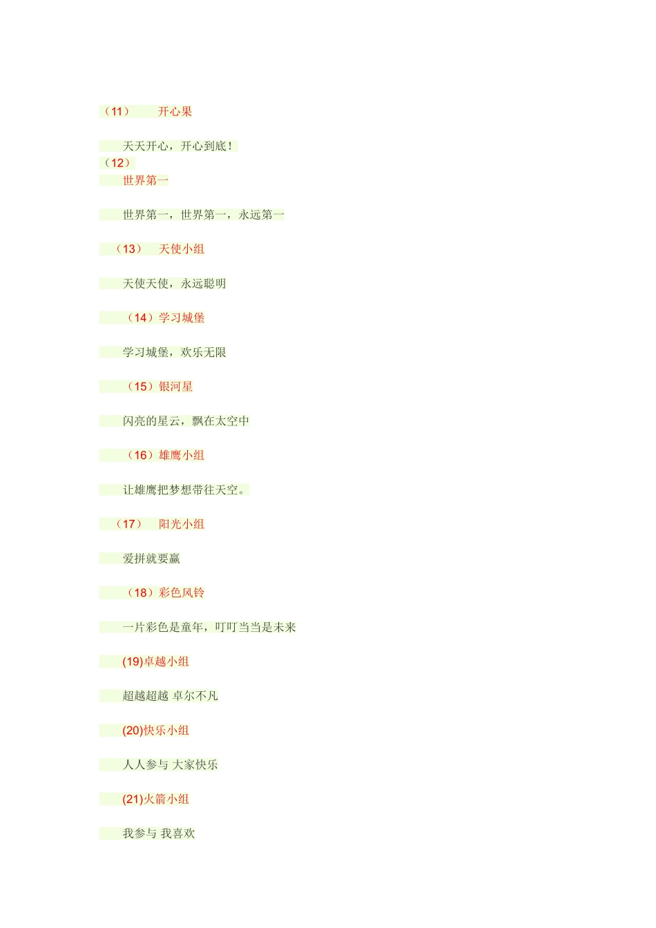 小组名字及口号_第2页