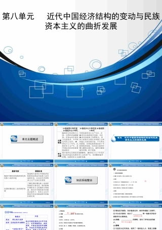 2015届《智慧测评》高考历史大一轮总复习精讲课件（知识系统整合+要点史料探究+高考命题透析）：第八单元+++近代中国经济结构的变动与民族资本主义的曲折发展+（48张）
