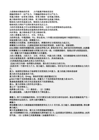 力是物体对物体的作用知识点总结