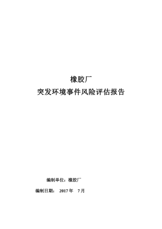 橡胶厂风险评估报告