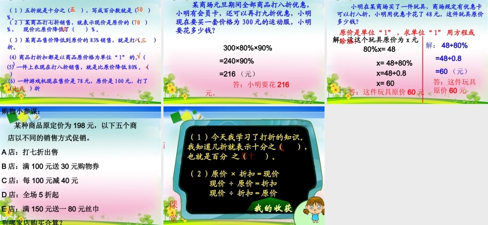 小学数学六年级《折扣》PPT