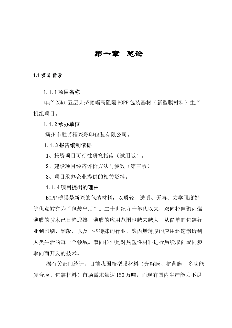 某公司包装材料组项目管理报告书_第1页