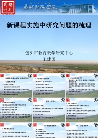 王建国—新课程实施中研究问题梳理