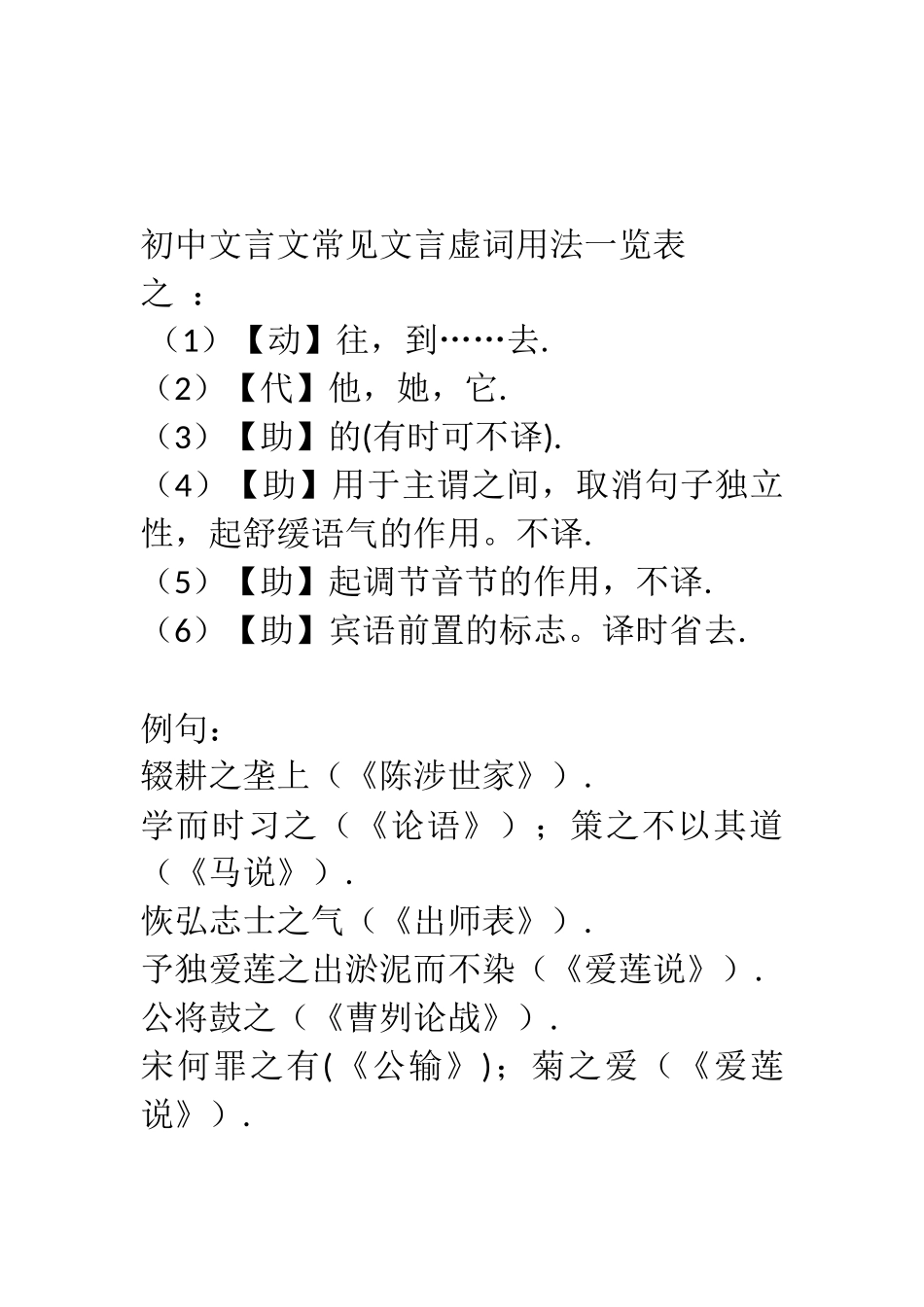 文言虚词的用法_第1页
