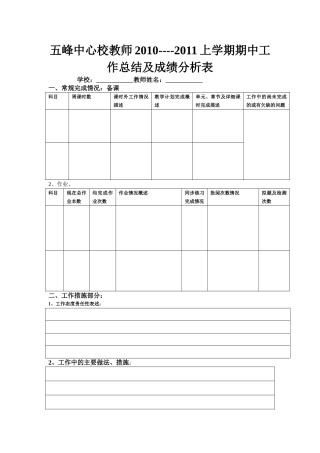 小学成绩分析表 (4)