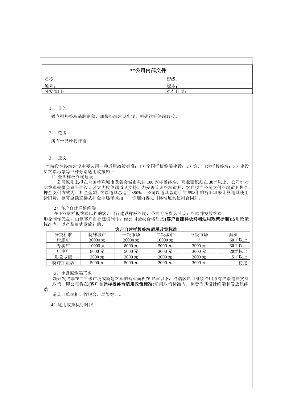 某公司品牌终端支持计划_第1页