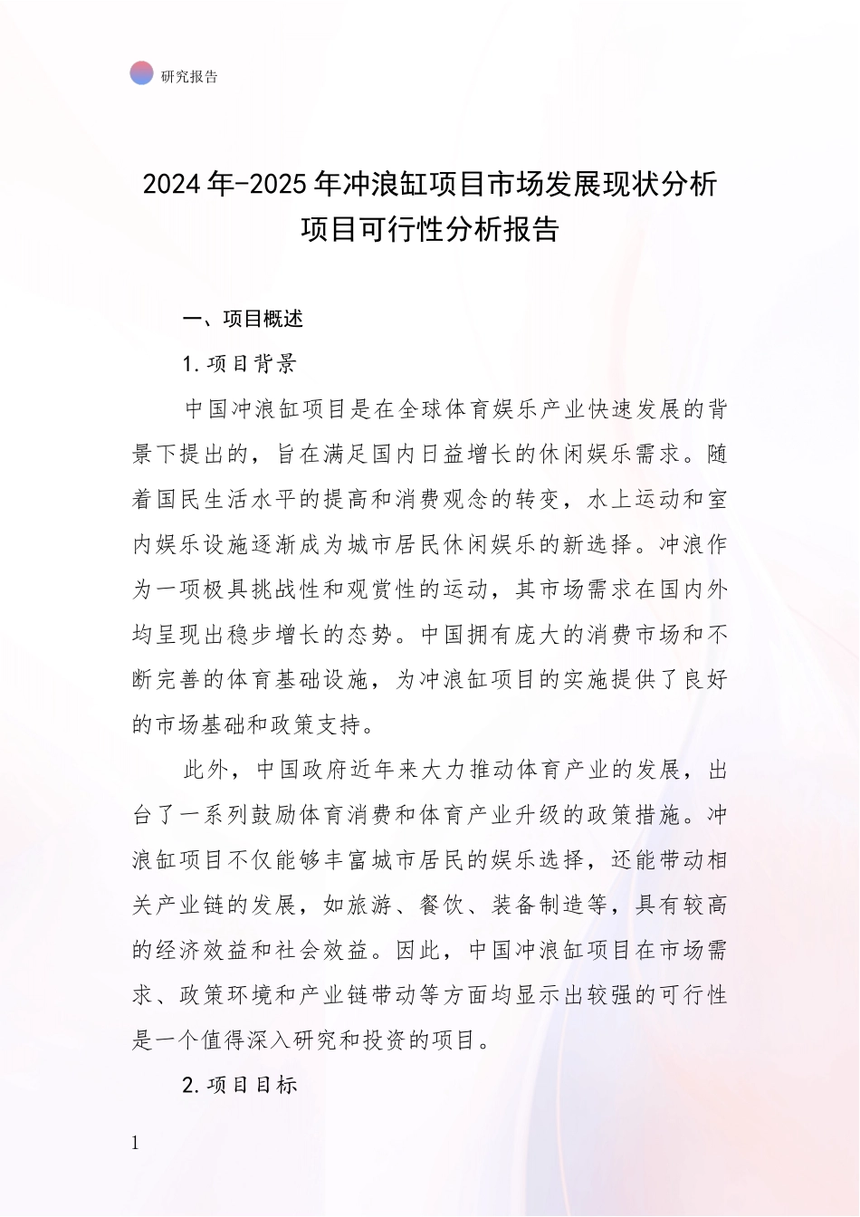 2024年-2025年冲浪缸项目市场发展现状分析项目可行性分析报告_第1页