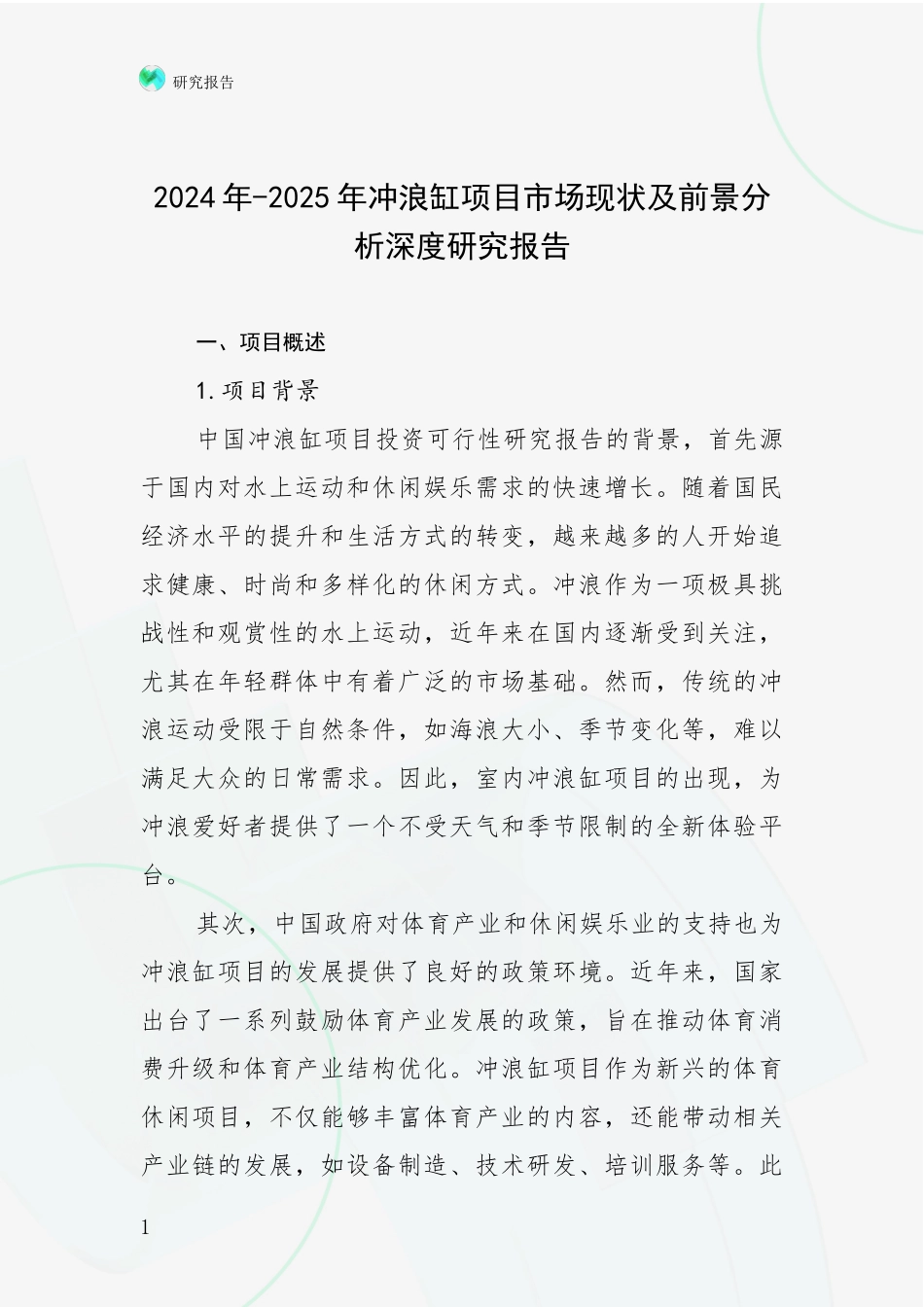 2024年-2025年冲浪缸项目市场现状及前景分析深度研究报告_第1页