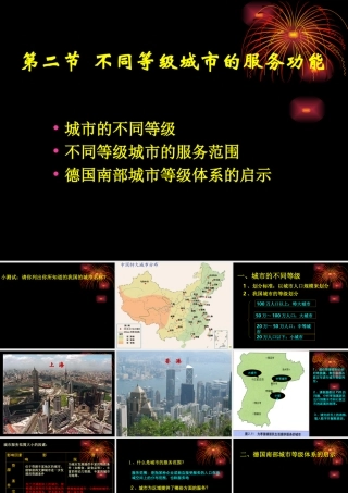 不同等级城市的服务功能