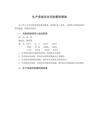 纸房煤矿安全风险管控措施