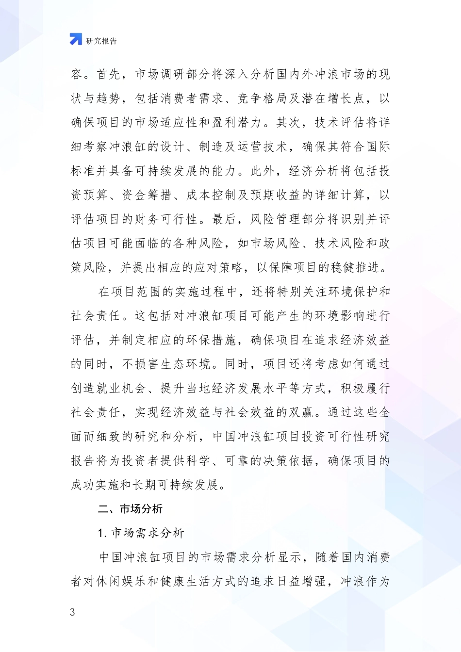 2024年-2025年冲浪缸项目现状分析及形势预测项目可行性研究报告_第3页