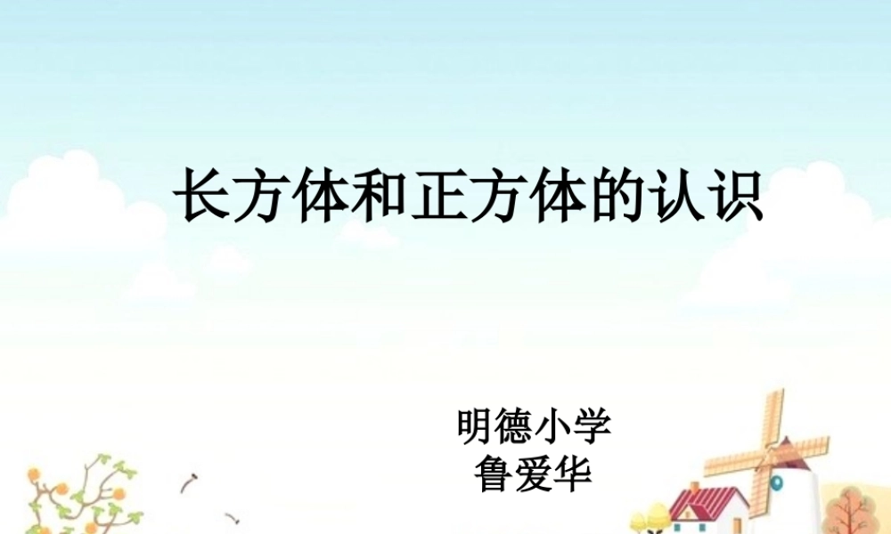 长方体和正方体的认识说课