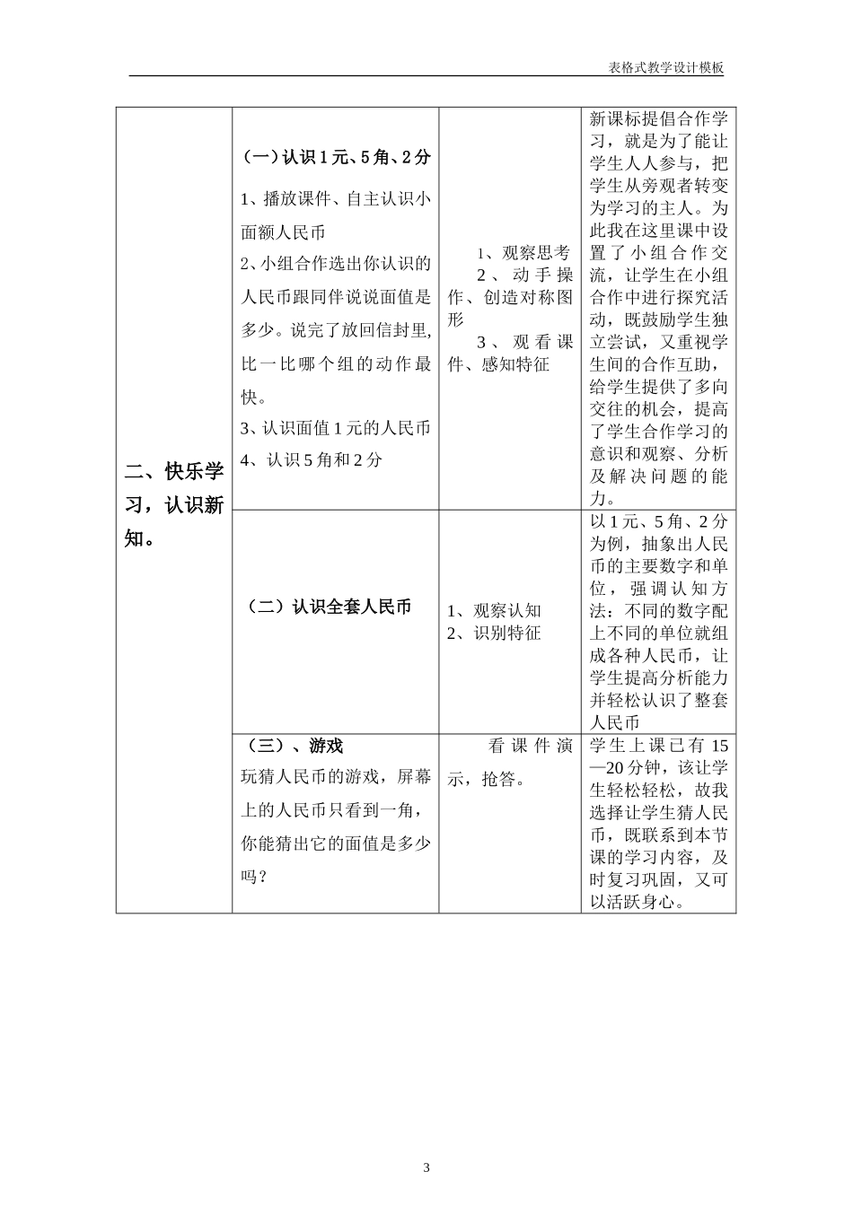 《认识人民币》教教学设计_第3页
