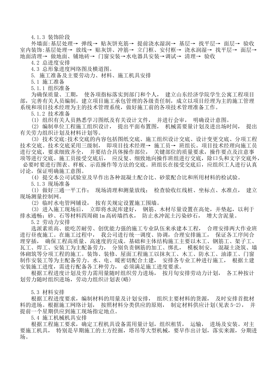 XX学院10号学生公寓工程施工组织设计_第3页