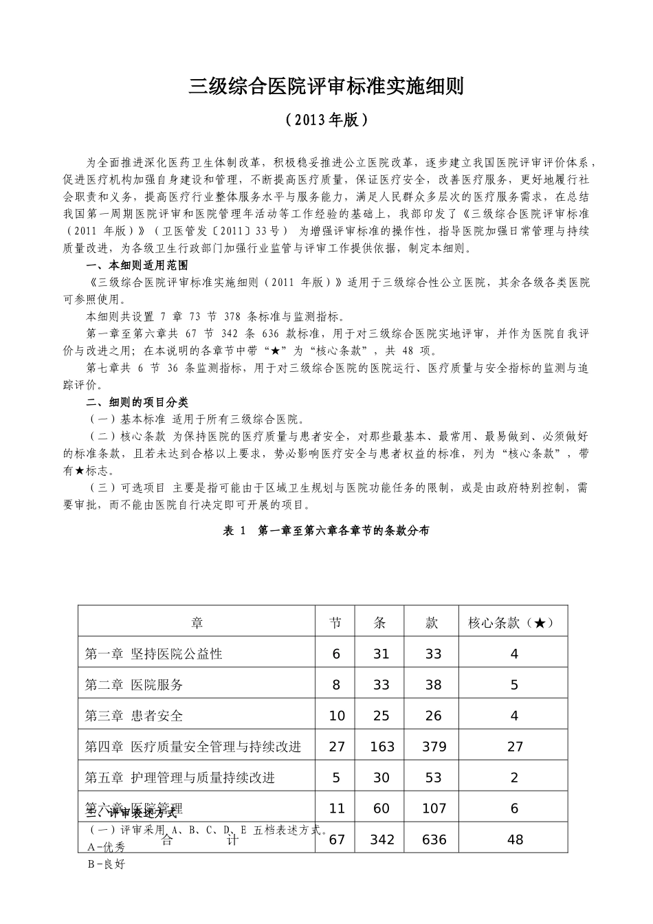 三级综合医院评审标准实施细则(XXXX年版)(1_第1页