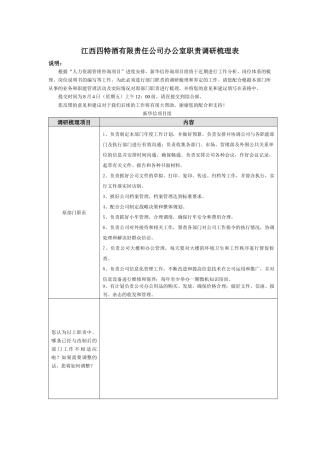 正略钧策—四特酒—江西四特人力资源管理咨询部门职责调研梳理表060802-新华信