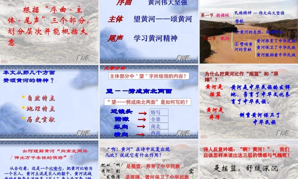 [中学联盟]安徽省萧县刘套初级中学七年级语文下册教学课件：黄河颂（共123张PPT）