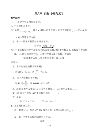 《实数》复习参考教案