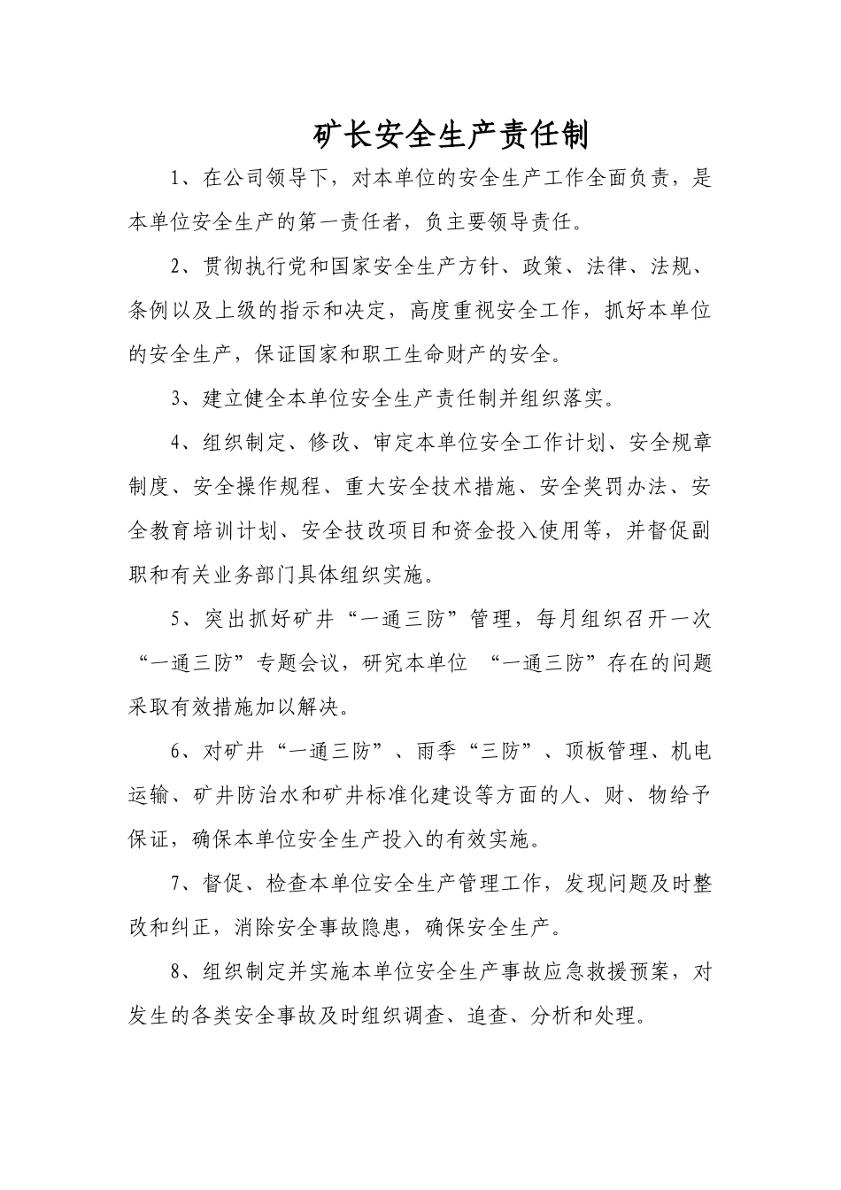 矿长、科某汽车全生产责任制_第1页