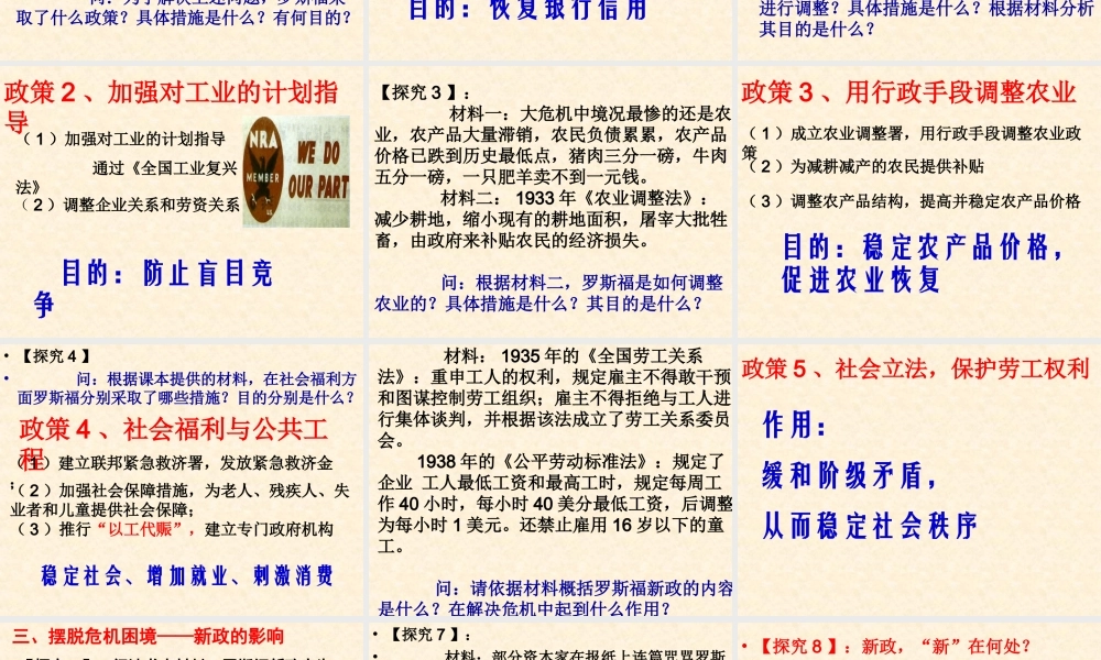 【历史】第18课罗斯福新政课件（人教版必修2）